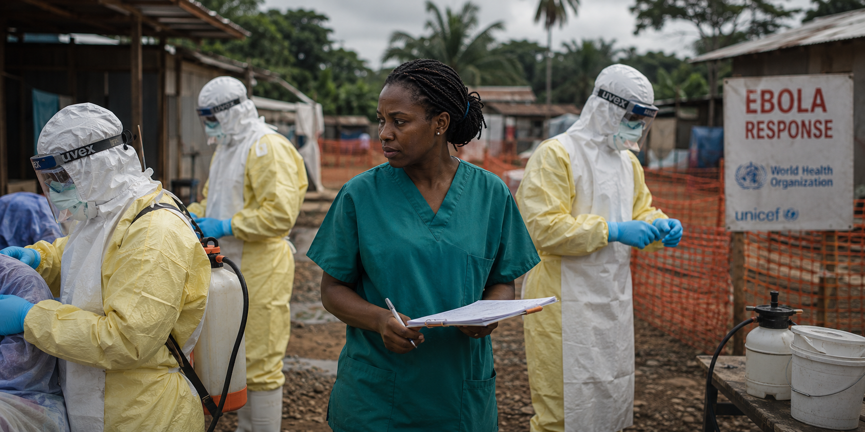 Humanitarian health workers supporting an Ebola response in Eastern Democratic Republic of Congo