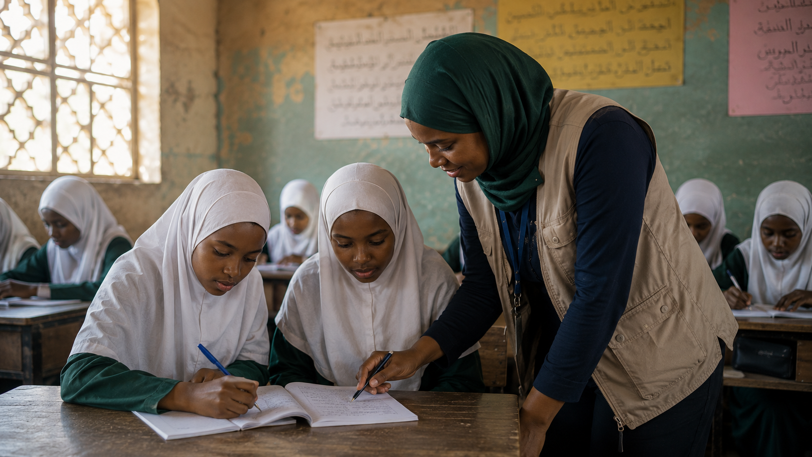 Girls learning in Nigeria